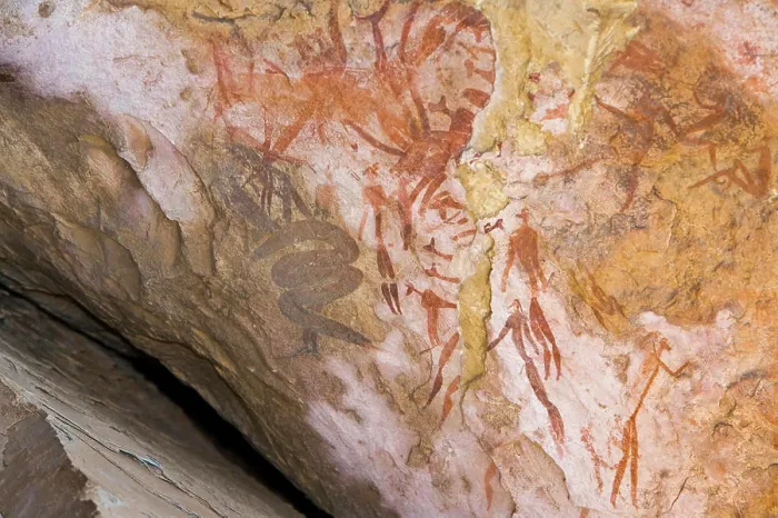 Framed Print : Rock painting by San bushmen in Drakensberg Royal Natal NP, South Africa Framed Print : Rock painting by San bushmen in Drakensberg Royal Natal NP, South Africa