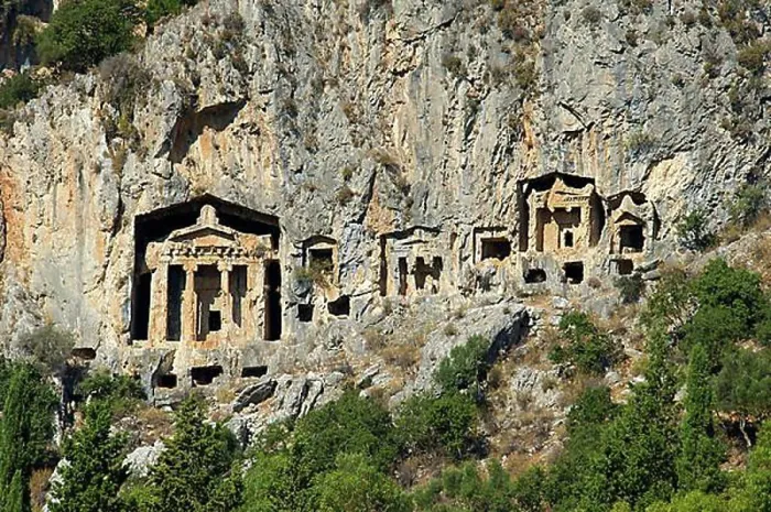 Framed Print : Rock tombs of Caunos near Marmaris, Turkish Aegean Coast, Turkey, Asia Framed Print : Rock tombs of Caunos near Marmaris, Turkish Aegean Coast, Turkey, Asia