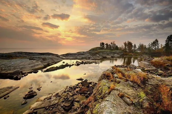 Framed Print : Rocks on lakeside of Iso Koirasaari Island, Ladoga Lake, Republic of Karelia, Russia Framed Print : Rocks on lakeside of Iso Koirasaari Island, Ladoga Lake, Republic of Karelia, Russia