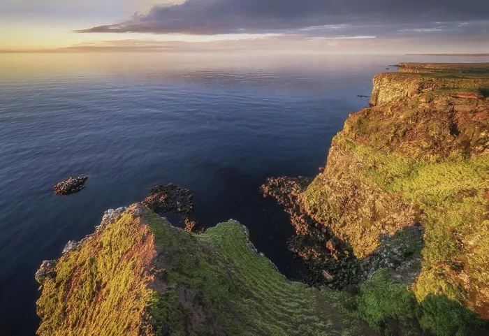Framed Print : Rocky coast in the evening light, Langanesbyggð, Norðurland eystra, Iceland, Europe
