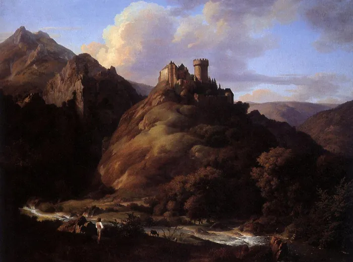 Framed Print : Romantic Landscape, Schirmer, Johann Wilhelm, 1828 Framed Print : Romantic Landscape, Schirmer, Johann Wilhelm, 1828