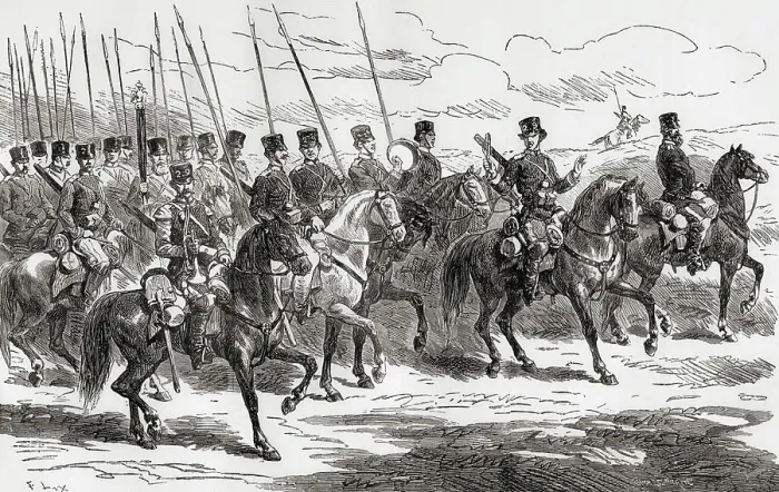 Framed Print : Russian cossacks on the march during the Russo-Turkish War (1877-1878) Framed Print : Russian cossacks on the march during the Russo-Turkish War (1877-1878)