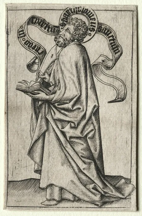 Framed Print : Saint Bartholomew, 1450-67. Master ES (German, active 1450-67). Engraving; Framed Print : Saint Bartholomew, 1450-67. Master ES (German, active 1450-67). Engraving;