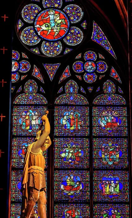 Framed Print : Saint King Louis Deathbed Stained Glass New Notre Dame Cathedral Paris France Framed Print : Saint King Louis Deathbed Stained Glass New Notre Dame Cathedral Paris France