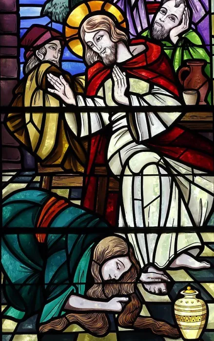 Framed Print : Saint Maurice church. Stained glass window