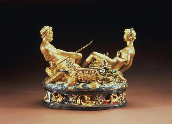 Framed Print : Salt Cellar of Francis I Benvenuto Cellini (1500-1571 Italian) Gold & enamel Kunsthistorisches Museum, Vienna, Austria Framed Print : Salt Cellar of Francis I Benvenuto Cellini (1500-1571 Italian) Gold & enamel Kunsthistorisches Museum, Vienna, Austria