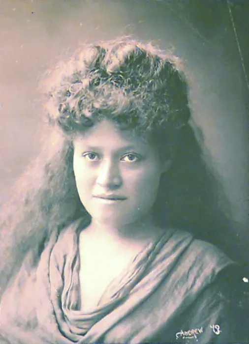 Framed Print : Samoan Woman with Long Hair, 1890-1910, Smoa, by Thomas Andrew