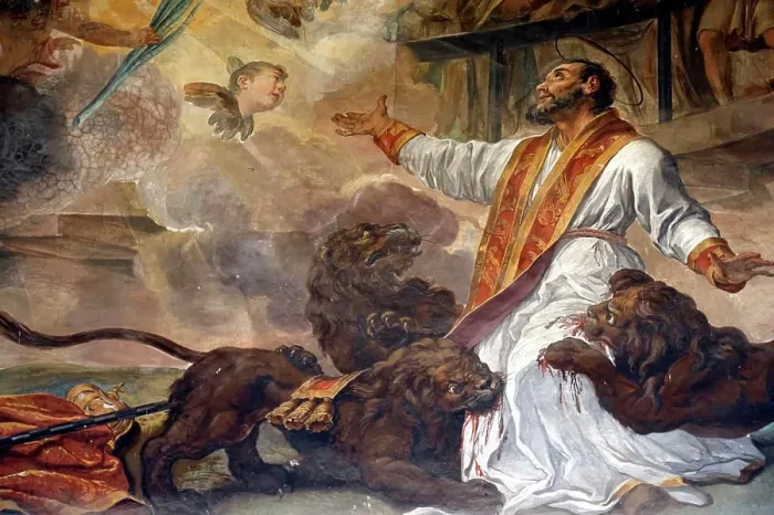 Framed Print : San Clemente Basilica. Martyrdom of Daniel in the Lions Den