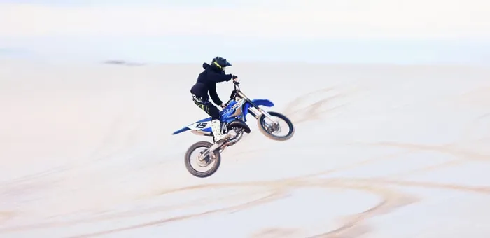 Framed Print : Sand, jump or athlete driving motorcycle for action Framed Print : Sand, jump or athlete driving motorcycle for action