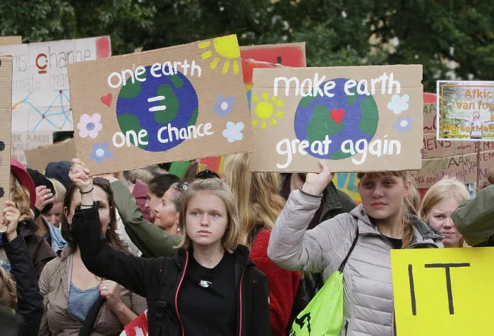 Framed Print : School students and activists gather during a climate strike march on September 27 Framed Print : School students and activists gather during a climate strike march on September 27
