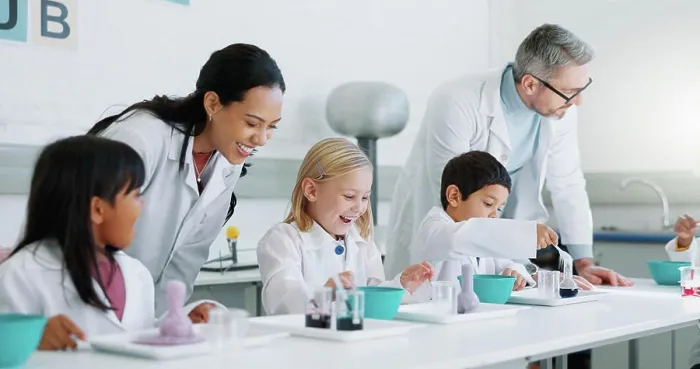 Framed Print : Science, education and students in class with their teachers for learning or to study chemistry Framed Print : Science, education and students in class with their teachers for learning or to study chemistry