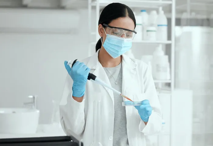 Framed Print : Scientist, woman and petri dish for blood sample in lab with dna analysis Framed Print : Scientist, woman and petri dish for blood sample in lab with dna analysis