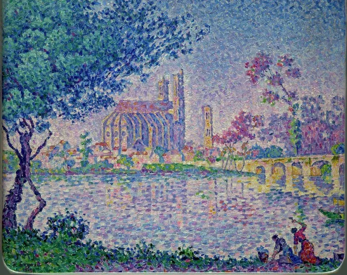 Framed Print : The Seine at Mantes, by Paul Signac