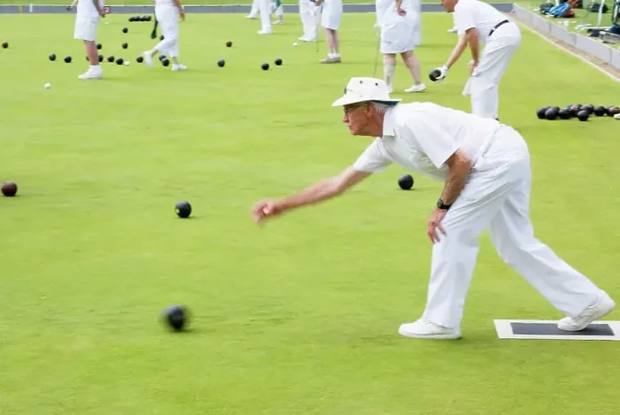 Framed Print : senior citizens lawn bowling, Calgary, Alberta, Canada