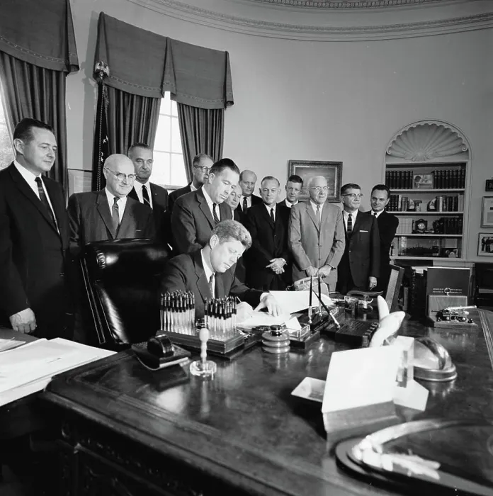Framed Print : Bill signing - H.R. 11974 Public Law 87-701 Framed Print : Bill signing - H.R. 11974 Public Law 87-701