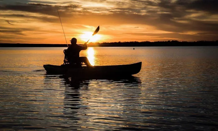 Framed Print : silhouette of kayak fisherman Framed Print : silhouette of kayak fisherman