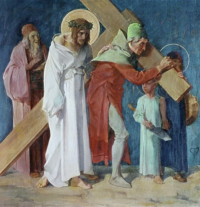 Framed Print : Simon of Cyrene Helps Jesus 5th Station of the Cross Feuerstein Framed Print : Simon of Cyrene Helps Jesus 5th Station of the Cross Feuerstein