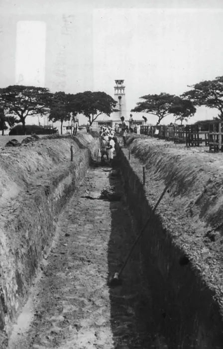 Framed Print : Singapore Digs In - Singaporeans Digging defences in their capital Framed Print : Singapore Digs In - Singaporeans Digging defences in their capital