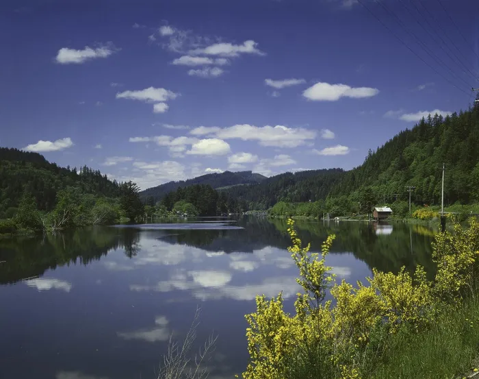 Framed Print : Siuslaw River Oregon USA
