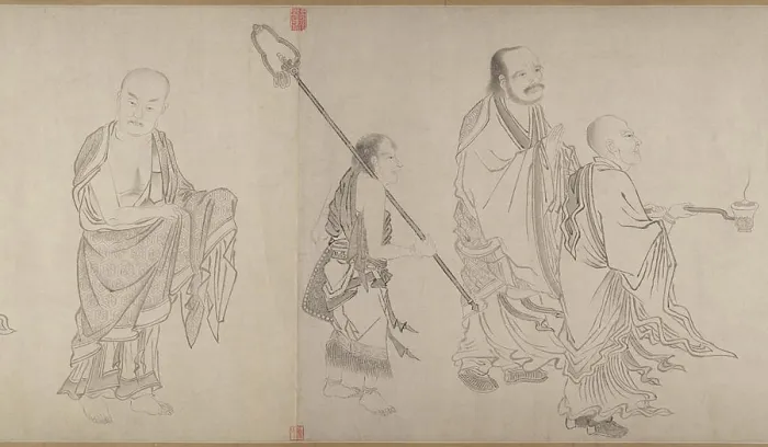 Framed Print : The Sixteen Luohans 16th century Attributed to Qiu Ying Chinese Best known for his paintings rendered in brilliant Framed Print : The Sixteen Luohans 16th century Attributed to Qiu Ying Chinese Best known for his paintings rendered in brilliant