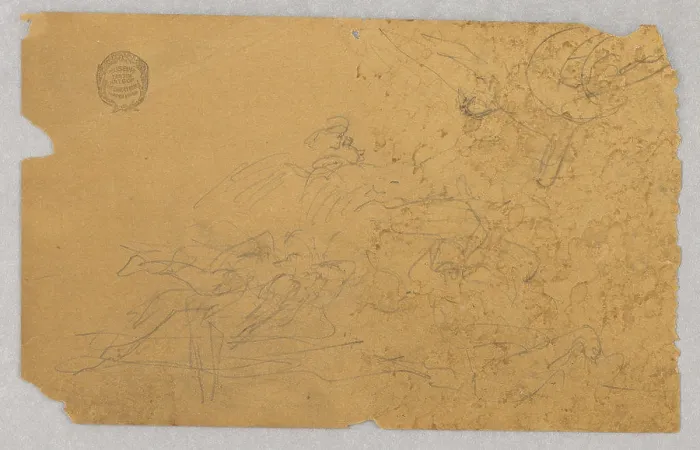 Framed Print : Sketch of Winged Figures for Ascension