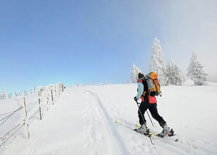 Framed Print : Ski hiker ascending, Mt. Unterberg, Lower Austria, Austria, Europe Framed Print : Ski hiker ascending, Mt. Unterberg, Lower Austria, Austria, Europe