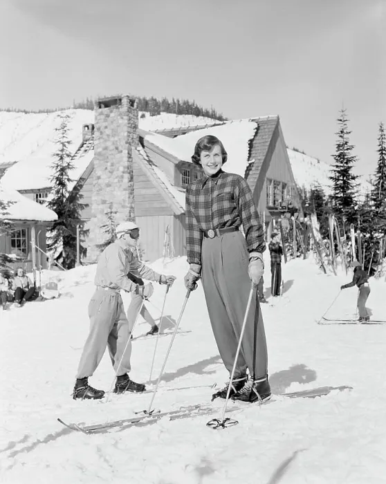 Framed Print : Skiers in ski resort