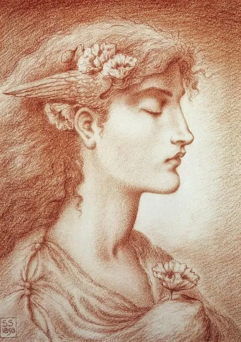 Framed Print : Sleep 1893 Simeon Solomon (1840-1905 / British)