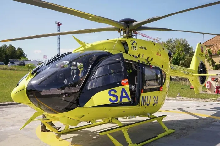 Framed Print : The SMUR helicopter transports patients 24 hours a day, 7 days a week