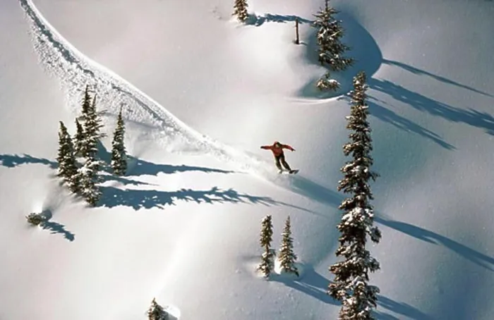 Framed Print : snowboard man powder trees winter Framed Print : snowboard man powder trees winter