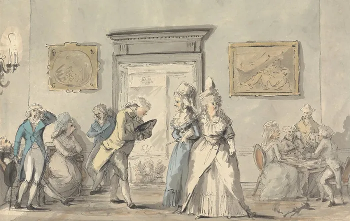 Framed Print : A Soiree, Henry William Bunbury