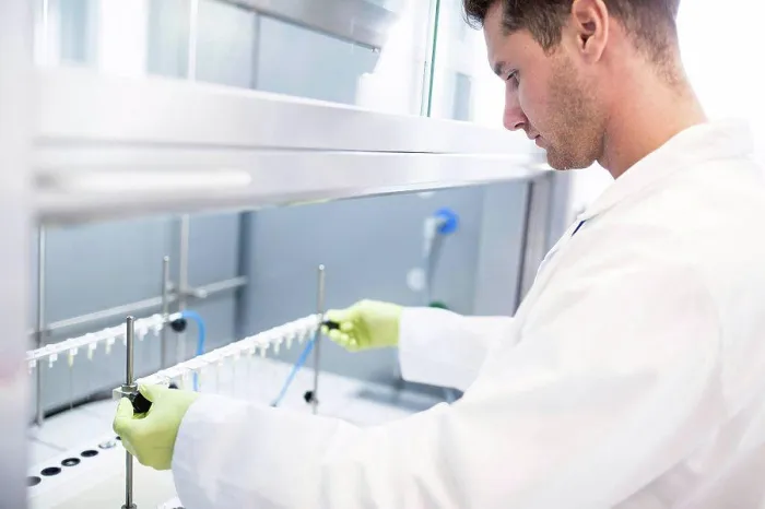 Framed Print : Solid phase extraction equipment Framed Print : Solid phase extraction equipment