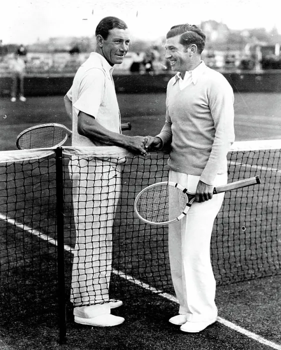 Framed Print : Southport Stages First All-Professional Tennis TournamentDan Maskell the Wimbledon professional (left)