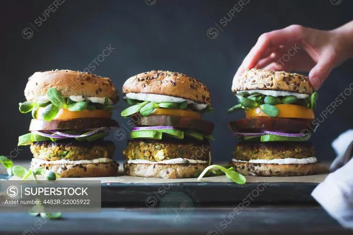 Framed Print : Spiced Zucchini, Feta and Chickpea Veggie Burgers with Minted Yogurt Sauce Framed Print : Spiced Zucchini, Feta and Chickpea Veggie Burgers with Minted Yogurt Sauce