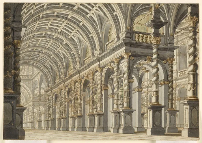 Framed Print : Stage Design: Vaulted Hall of a Palace Framed Print : Stage Design: Vaulted Hall of a Palace
