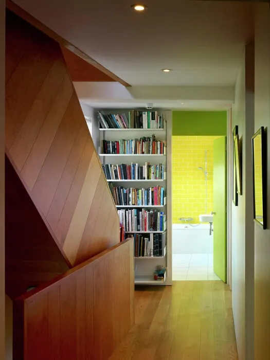 Framed Print : Stair, bookcase, bathroom. Ellingford Rd, London, United Kingdom. Architect: cassion castle architects, 2012 Framed Print : Stair, bookcase, bathroom. Ellingford Rd, London, United Kingdom. Architect: cassion castle architects, 2012
