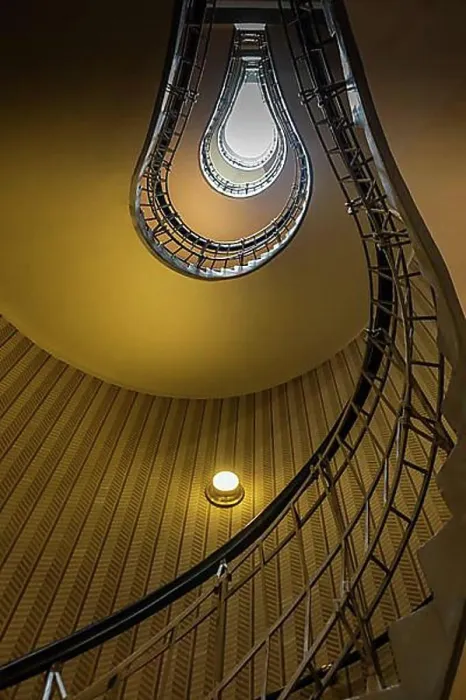 Framed Print : Staircase in the shape of a light bulb in the House of Our Lady of Black, Prague, Czech Republic, Europe Framed Print : Staircase in the shape of a light bulb in the House of Our Lady of Black, Prague, Czech Republic, Europe