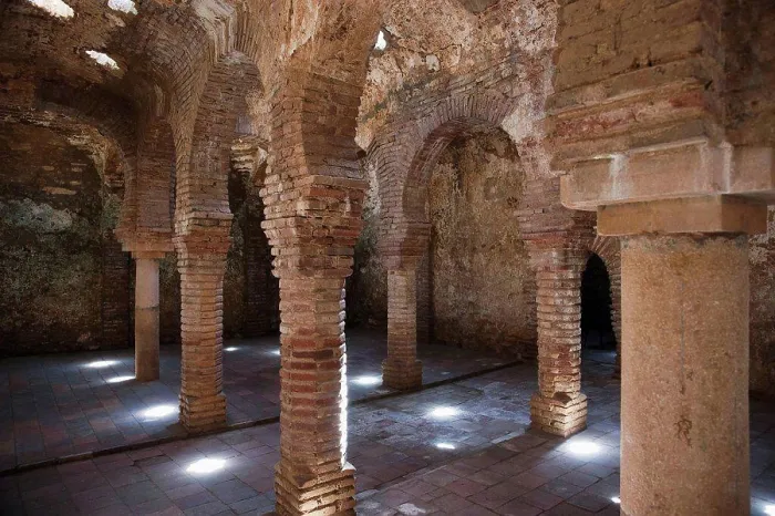 Framed Print : Star Shaped Holes In The Ceiling Illuminate The Arab Bath´s Arches And Supporting Columns, Ronda, Andalusia, Spain Framed Print : Star Shaped Holes In The Ceiling Illuminate The Arab Bath´s Arches And Supporting Columns, Ronda, Andalusia, Spain