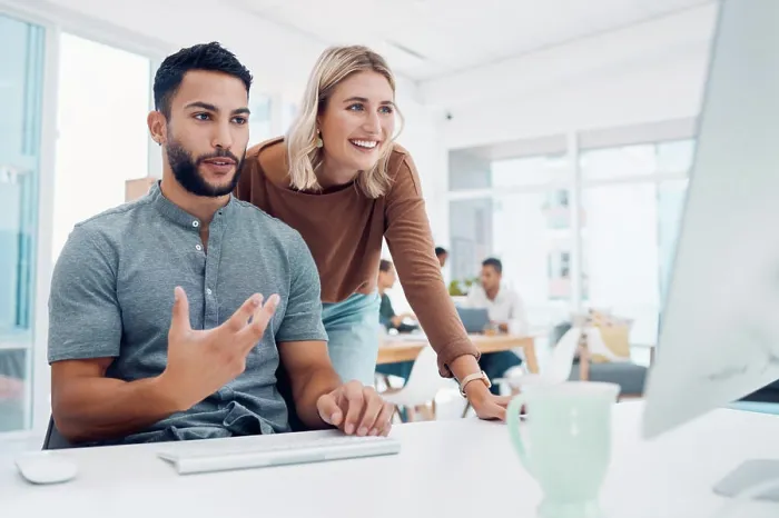 Framed Print : Startup, strategy and team at computer in office for website ux planning Framed Print : Startup, strategy and team at computer in office for website ux planning