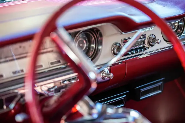 Framed Print : Detail of steering wheel and dash of 1960 Oldsmobile Super 88 Holiday Sport Sedan Framed Print : Detail of steering wheel and dash of 1960 Oldsmobile Super 88 Holiday Sport Sedan