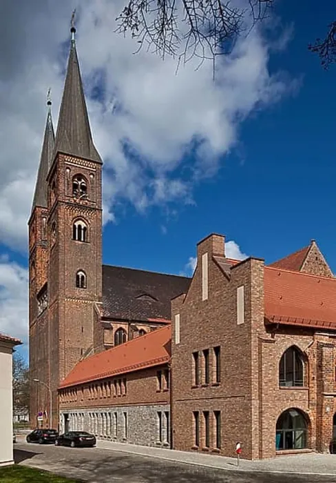 Framed Print : Stendal Altmark Cathedral in front of it 2010-13 newly built west wing of the cloister 74798 by the architectural