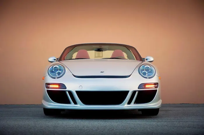 Framed Print : Straight on static nose view of a silver 2013 Ruf RT Roadster Framed Print : Straight on static nose view of a silver 2013 Ruf RT Roadster