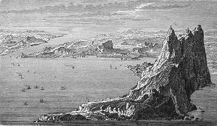 Framed Print : The Strait of Gibraltar in 1880, Historical, digital reproduction of an original from the 19th century Framed Print : The Strait of Gibraltar in 1880, Historical, digital reproduction of an original from the 19th century