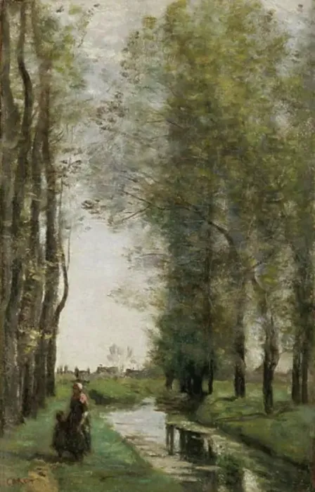 Framed Print : A Stream Beneath the Trees Jean-Baptiste-Camille Corot (1796-1875 / French) Oil on Canvas Cummer Museum of Art & Gardens