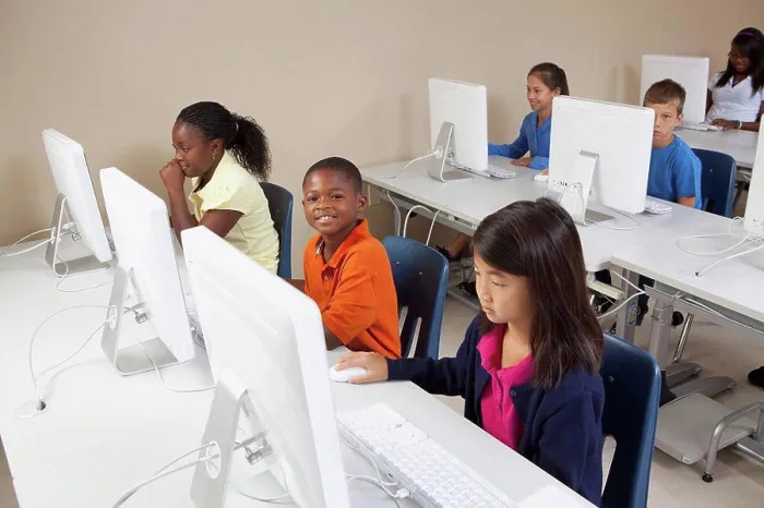 Framed Print : students in computer class Framed Print : students in computer class