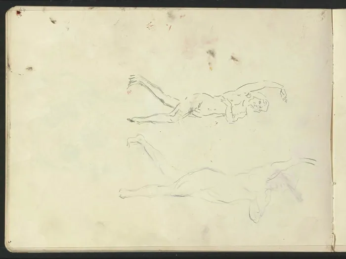 Framed Print : Two studies of feminine nude, possibly dancing. Leaf 22 Verso from sketchbook XVIII with 35 sheets Framed Print : Two studies of feminine nude, possibly dancing. Leaf 22 Verso from sketchbook XVIII with 35 sheets