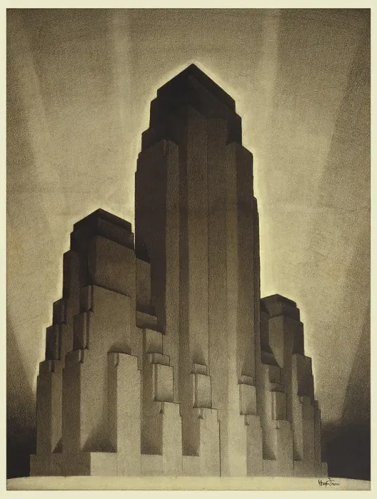 Framed Print : Study for Maximum Mass Permitted by the 1916 New York Zoning Law Framed Print : Study for Maximum Mass Permitted by the 1916 New York Zoning Law