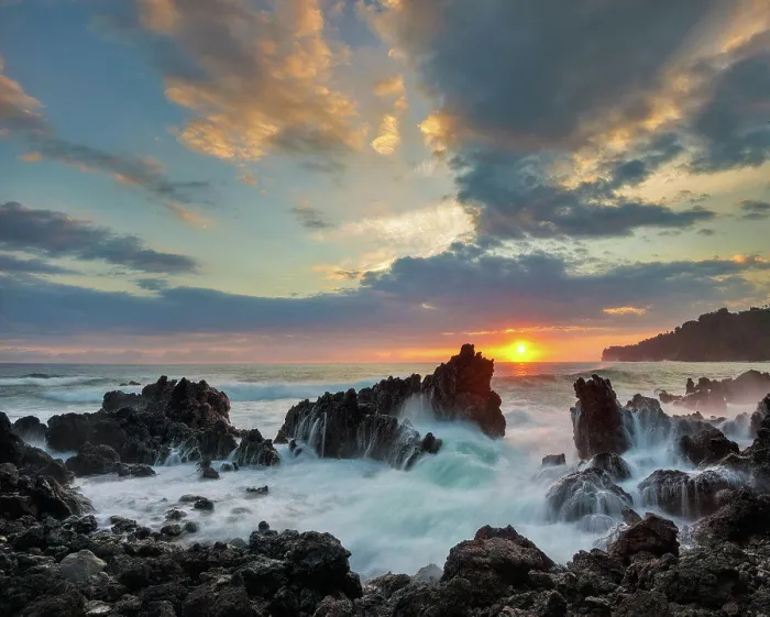 Framed Print : Sunrise at Laupahoehoe Beach Park, Island of Hawaii Framed Print : Sunrise at Laupahoehoe Beach Park, Island of Hawaii