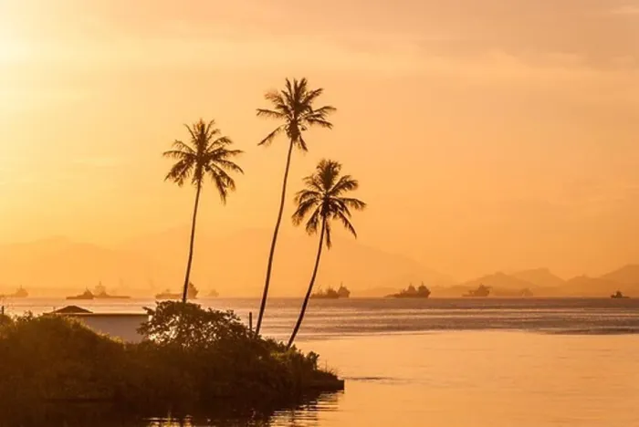 Framed Print : Sunset at Guanabara Bay in Rio de Janeiro - Brazil