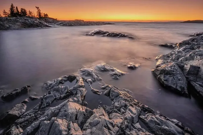 Framed Print : Sunset on Lake Superior, Wawa, Ontario, Canada